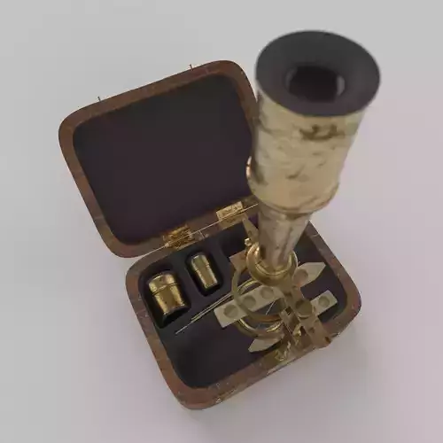Old Microscope Hyperrealistic 3D model