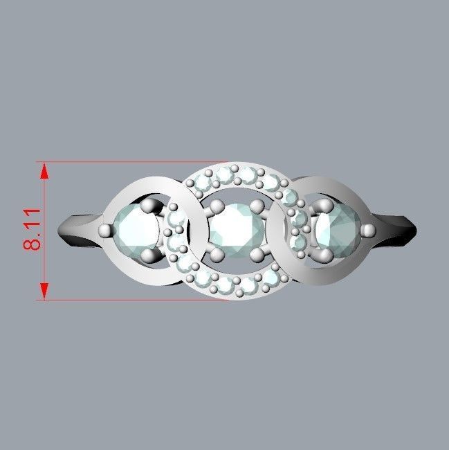 Women Diamond ring design 3dm stl 3D print model 3D print model_15