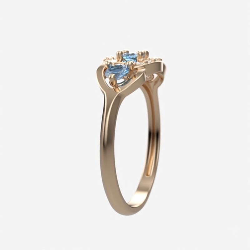 Women Diamond ring design 3dm stl 3D print model 3D print model_3