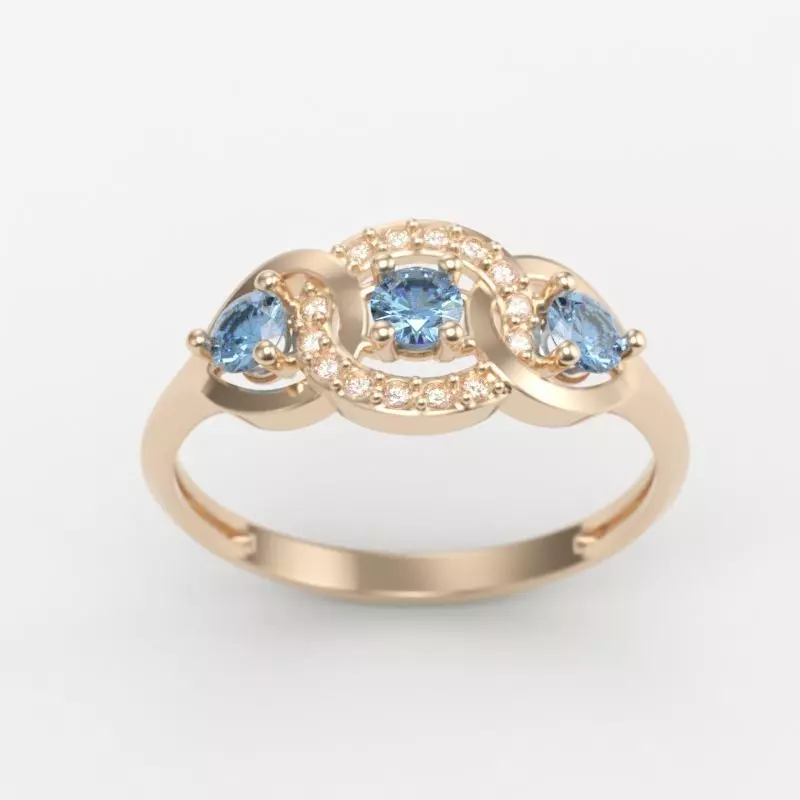 Women Diamond ring design 3dm stl 3D print model 3D print model_0