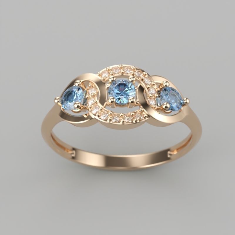 Women Diamond ring design 3dm stl 3D print model 3D print model_9