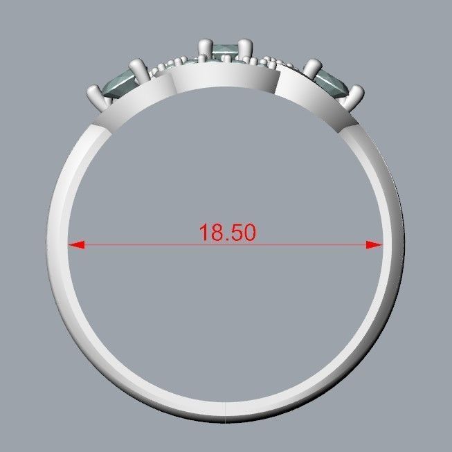 Women Diamond ring design 3dm stl 3D print model 3D print model_16