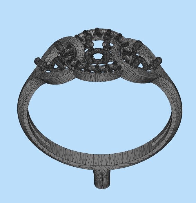 Women Diamond ring design 3dm stl 3D print model 3D print model_25