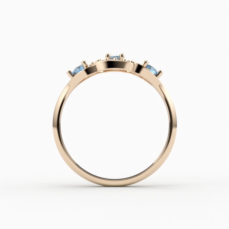 Women Diamond ring design 3dm stl 3D print model 3D print model_4