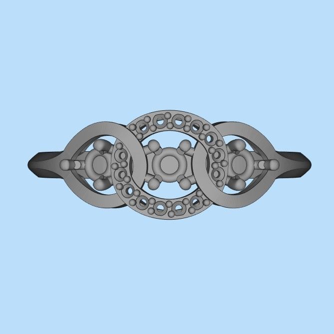 Women Diamond ring design 3dm stl 3D print model 3D print model_23