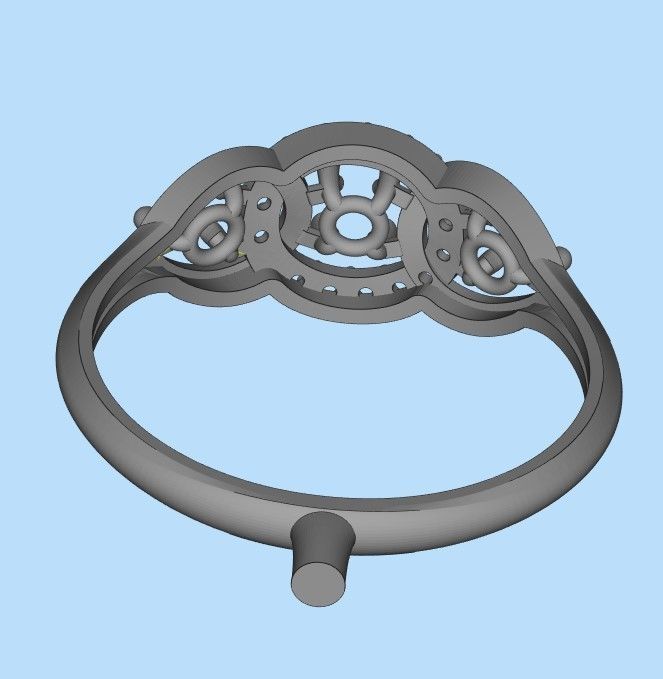 Women Diamond ring design 3dm stl 3D print model 3D print model_20