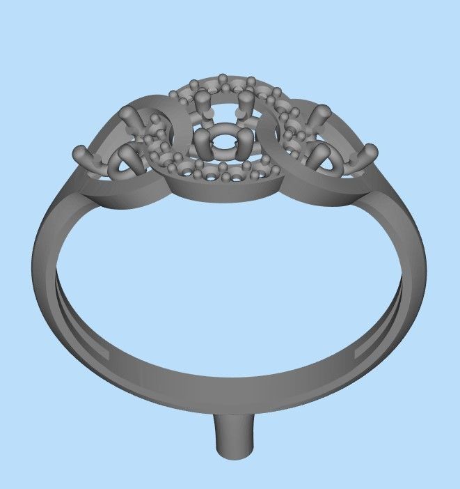 Women Diamond ring design 3dm stl 3D print model 3D print model_19