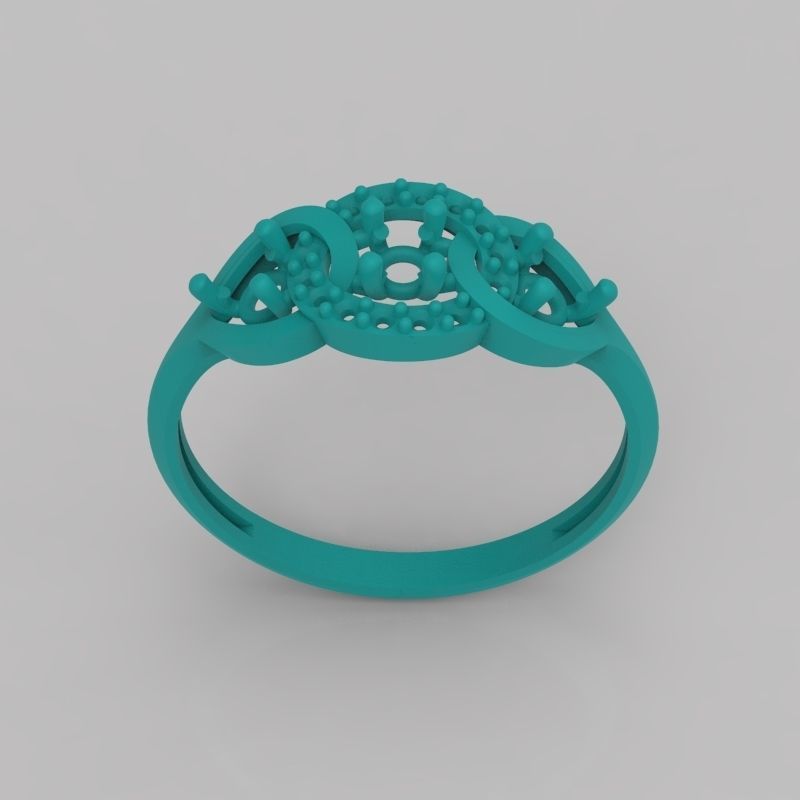 Women Diamond ring design 3dm stl 3D print model 3D print model_10