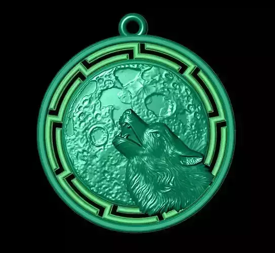 3D Wolf Pendant for CNC