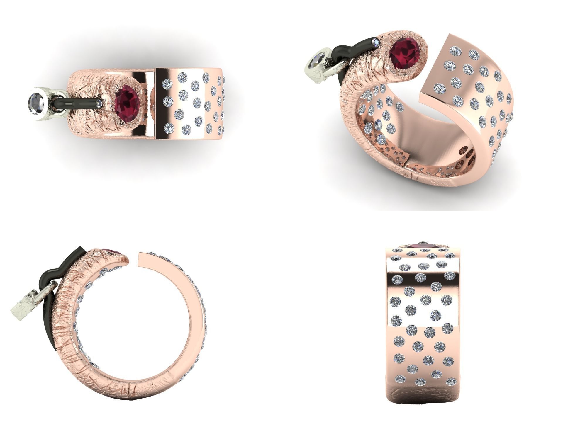 Ring ak 2 3D print model_3