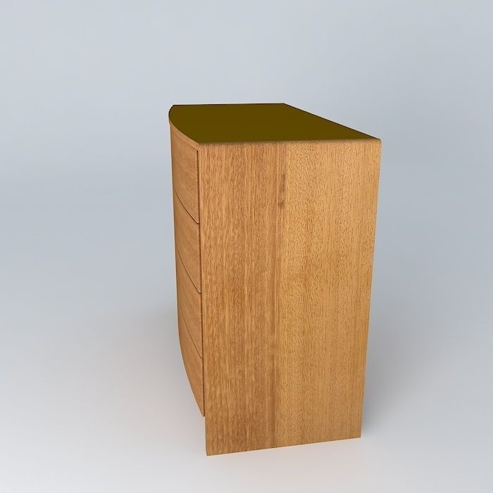 Convenient wooden chest of drawers Free 3D model_2