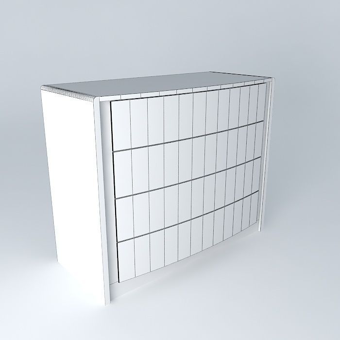 Convenient wooden chest of drawers Free 3D model_3