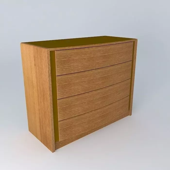 Convenient wooden chest of drawers Free 3D model_0