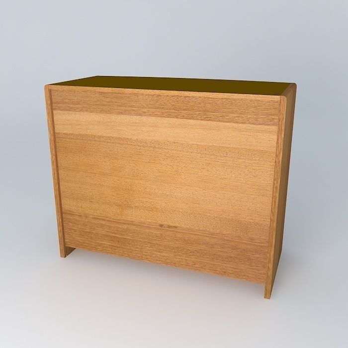 Convenient wooden chest of drawers Free 3D model_1