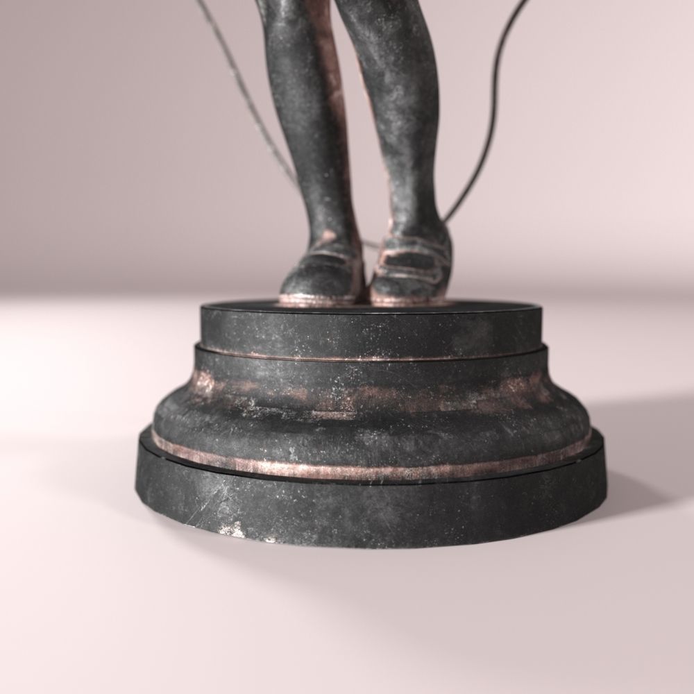 The girl with a skipping rope interior sculpture 3D model_2