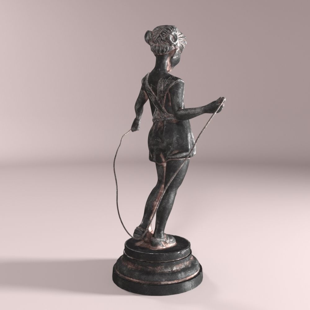 The girl with a skipping rope interior sculpture 3D model_3