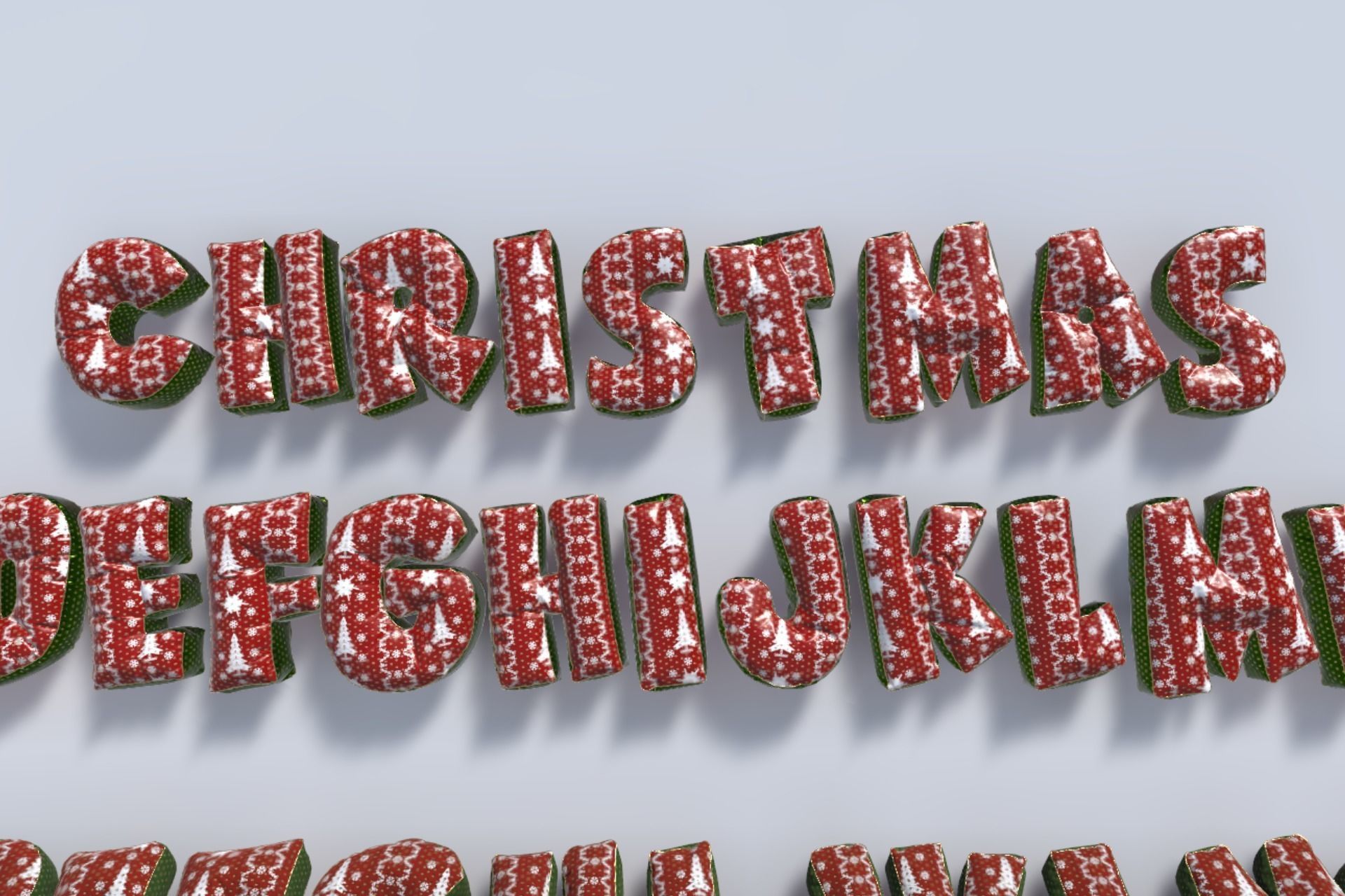 Alphabet Decor balloons and pillows UE4 and Unity bundle Low-poly 3D model_11