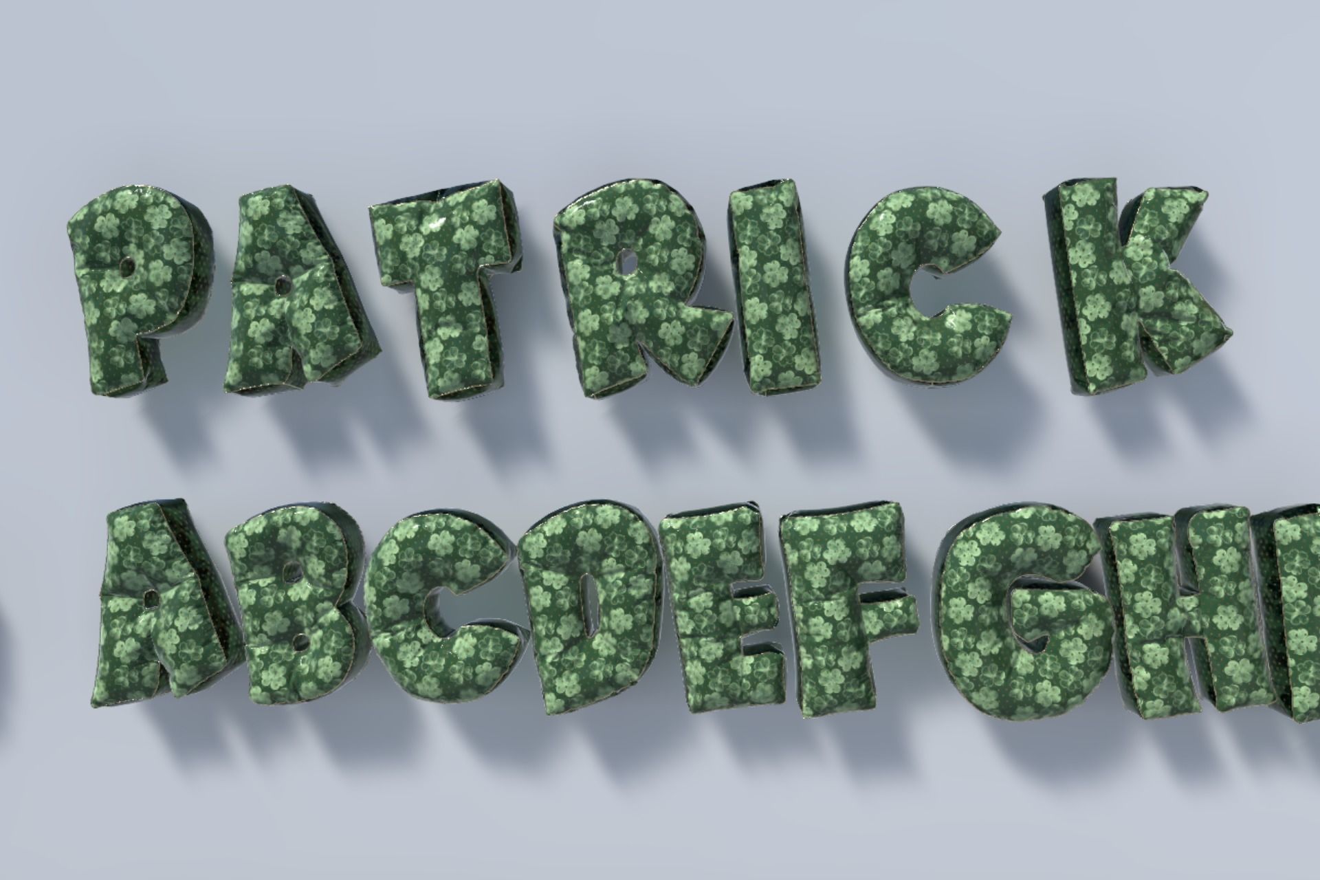 Alphabet Decor balloons and pillows UE4 and Unity bundle Low-poly 3D model_9