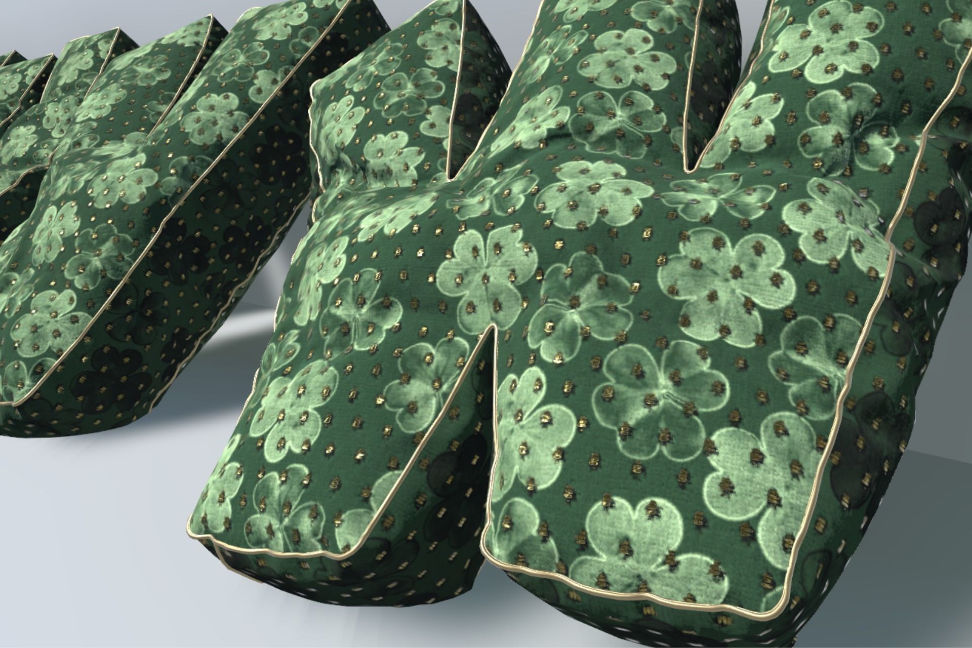 Alphabet Decor balloons and pillows UE4 and Unity bundle Low-poly 3D model_12