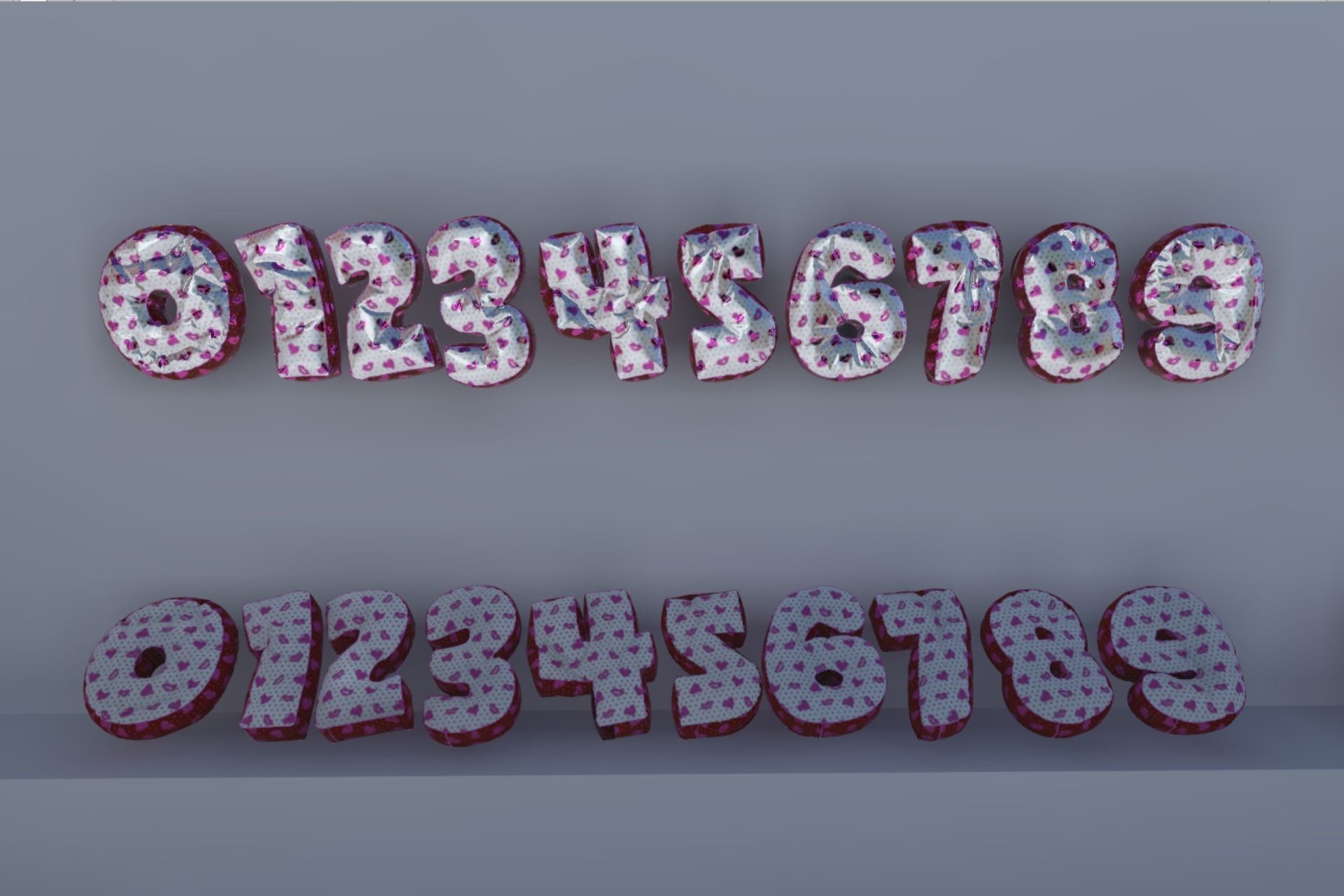 Alphabet Decor balloons and pillows UE4 and Unity bundle Low-poly 3D model_7