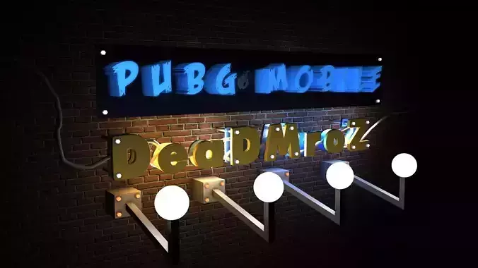 Intro neon sign that says pub and moe deadmix Free 3D model