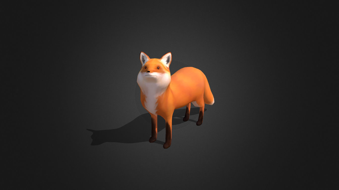 Low Poly Red Fox - Idle Animated Low-poly 3D model_2