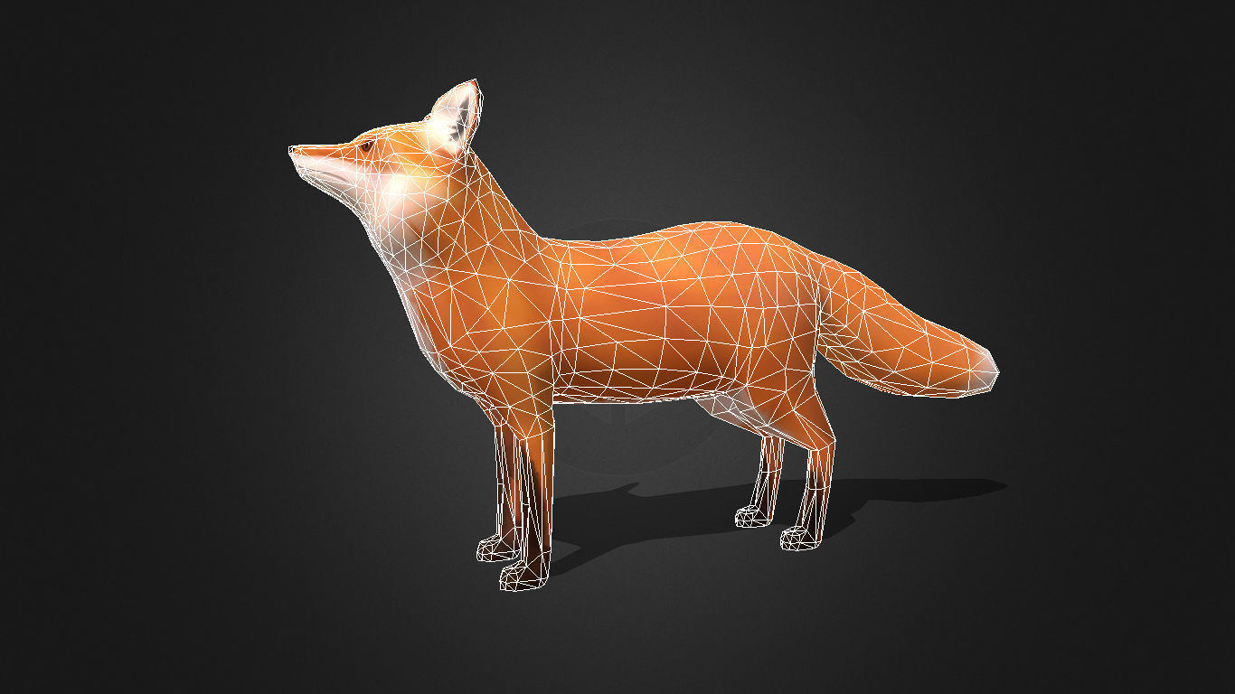 Low Poly Red Fox - Idle Animated Low-poly 3D model_6