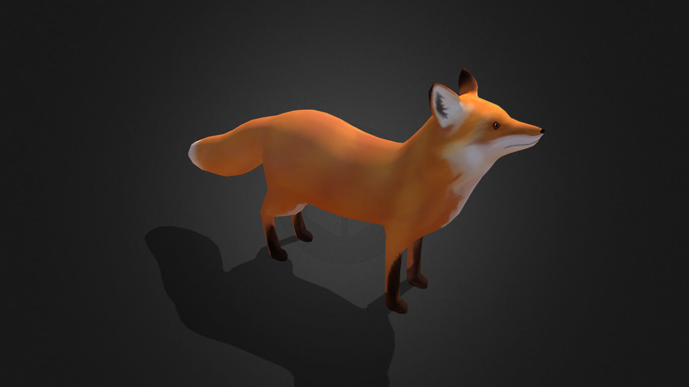 Low Poly Red Fox - Idle Animated Low-poly 3D model_5