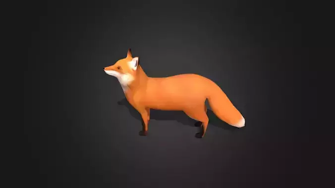 Low Poly Red Fox - Idle Animated Low-poly 3D model