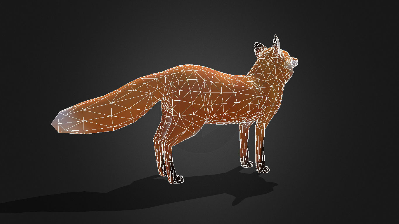 Low Poly Red Fox - Idle Animated Low-poly 3D model_7
