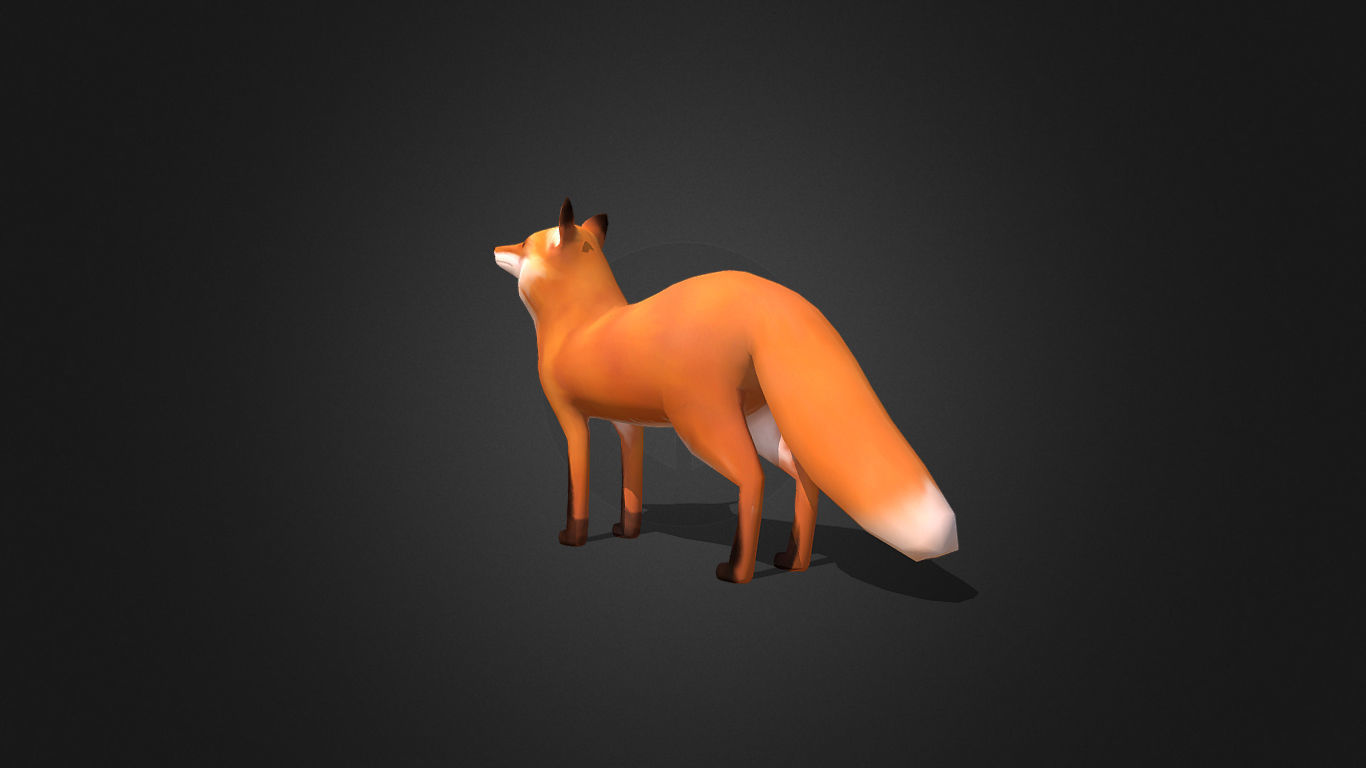 Low Poly Red Fox - Idle Animated Low-poly 3D model_3