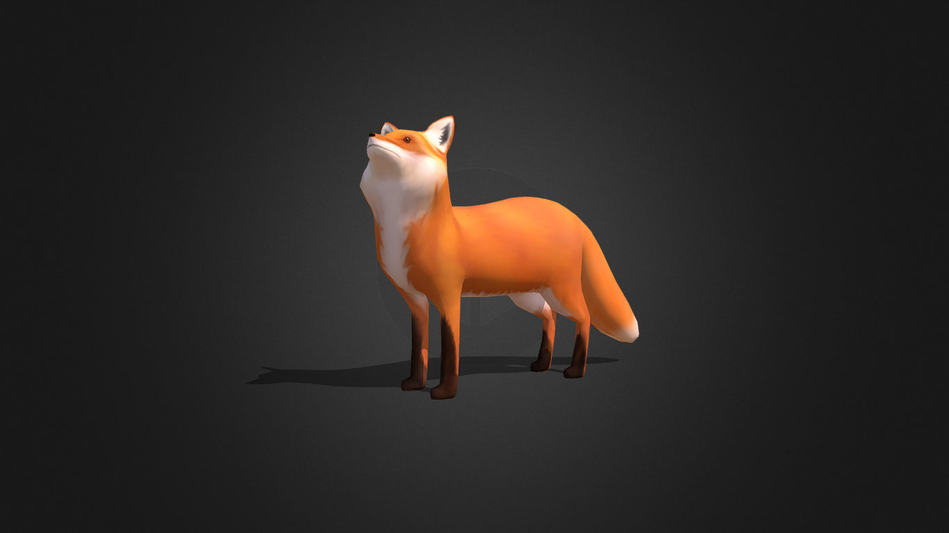 Low Poly Red Fox - Idle Animated Low-poly 3D model_4