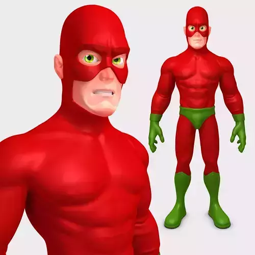Cartoon Super Hero Rigged  3D model