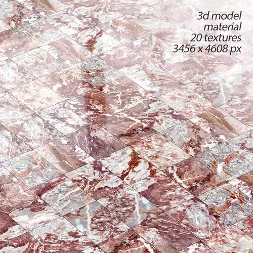 Red marble natural textures set