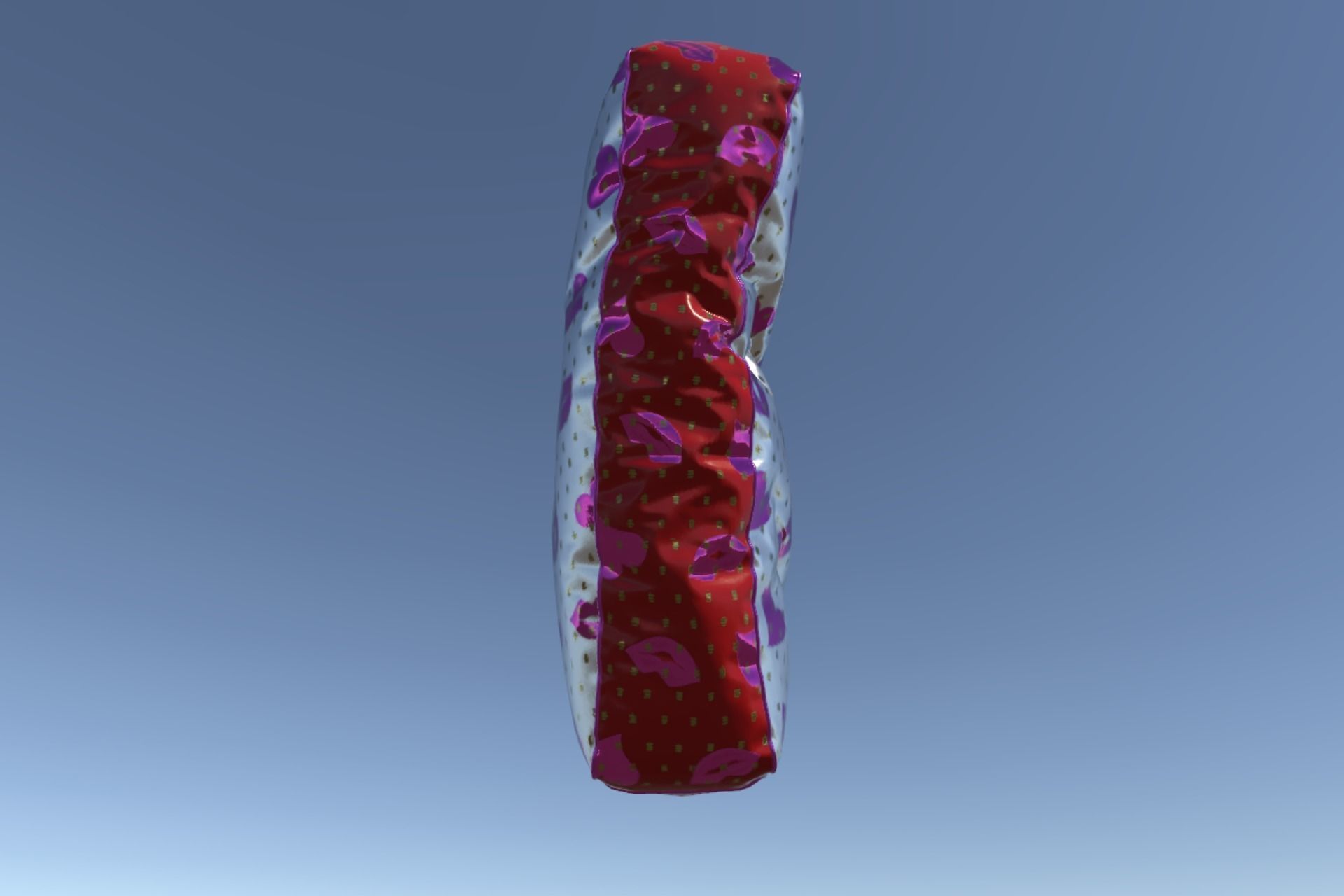 W letter valentine balloon Unity and UE4 Free low-poly 3D model_3