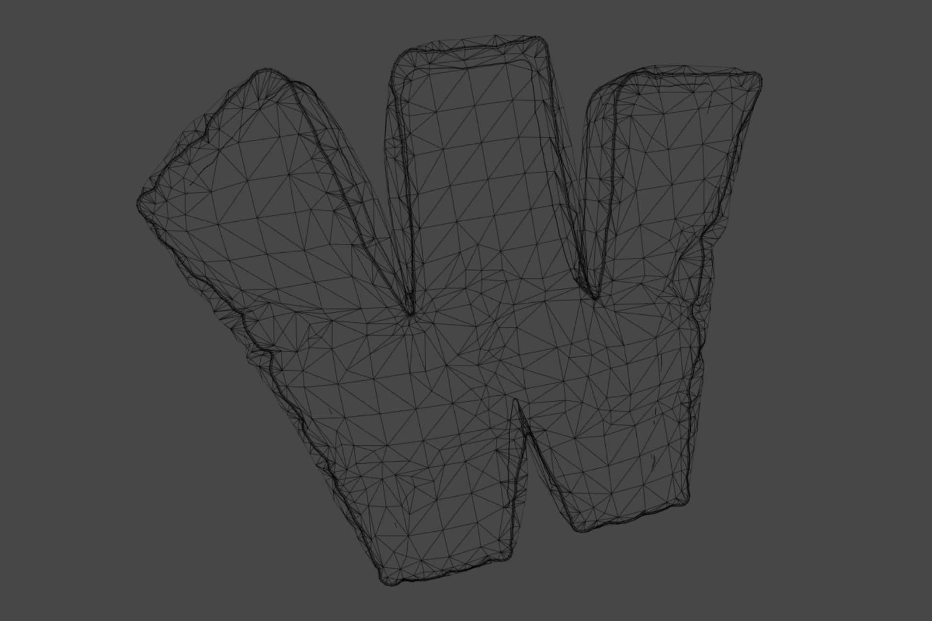 W letter valentine balloon Unity and UE4 Free low-poly 3D model_4