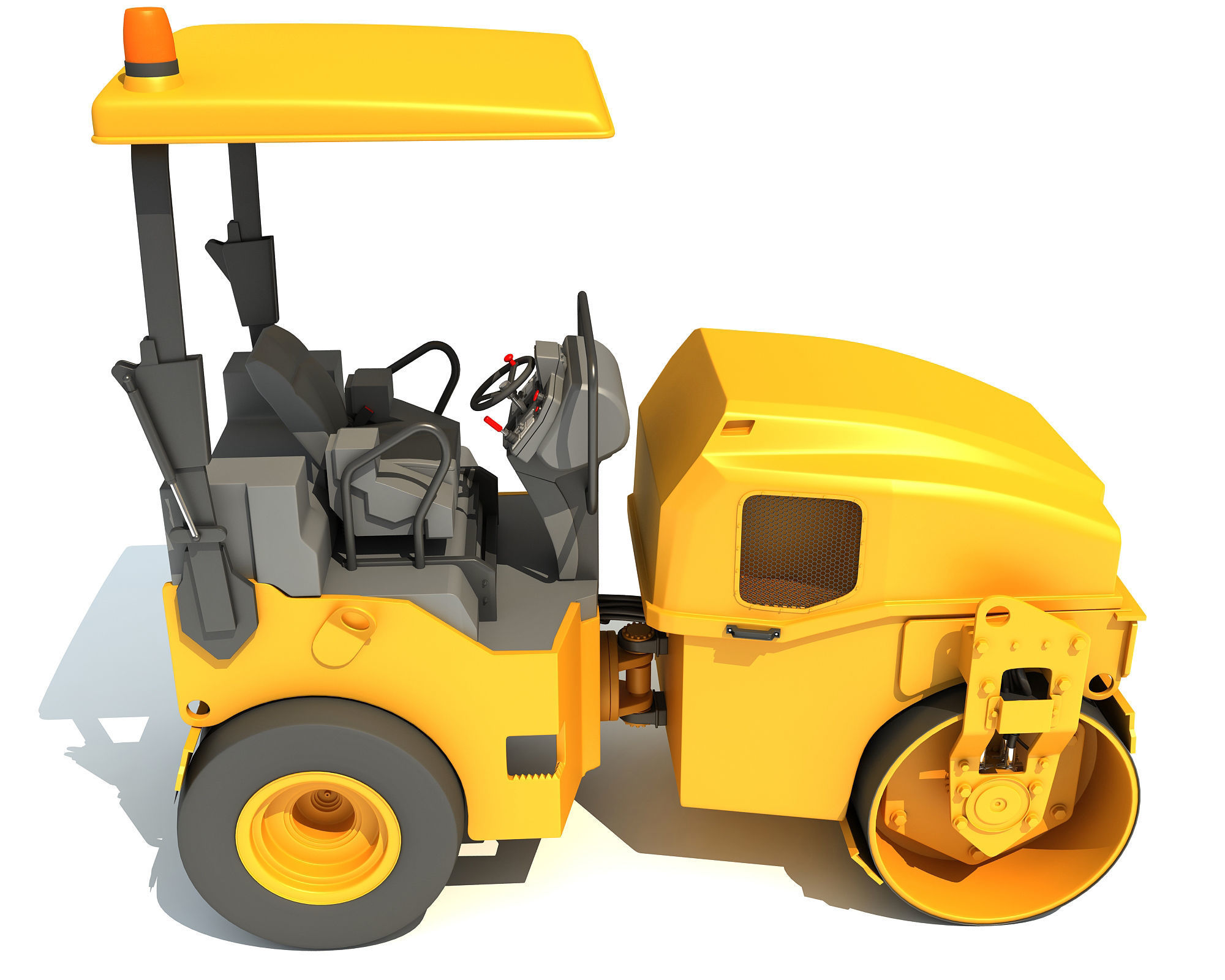 Compact Tandem Vibratory Road Roller 3D model_5