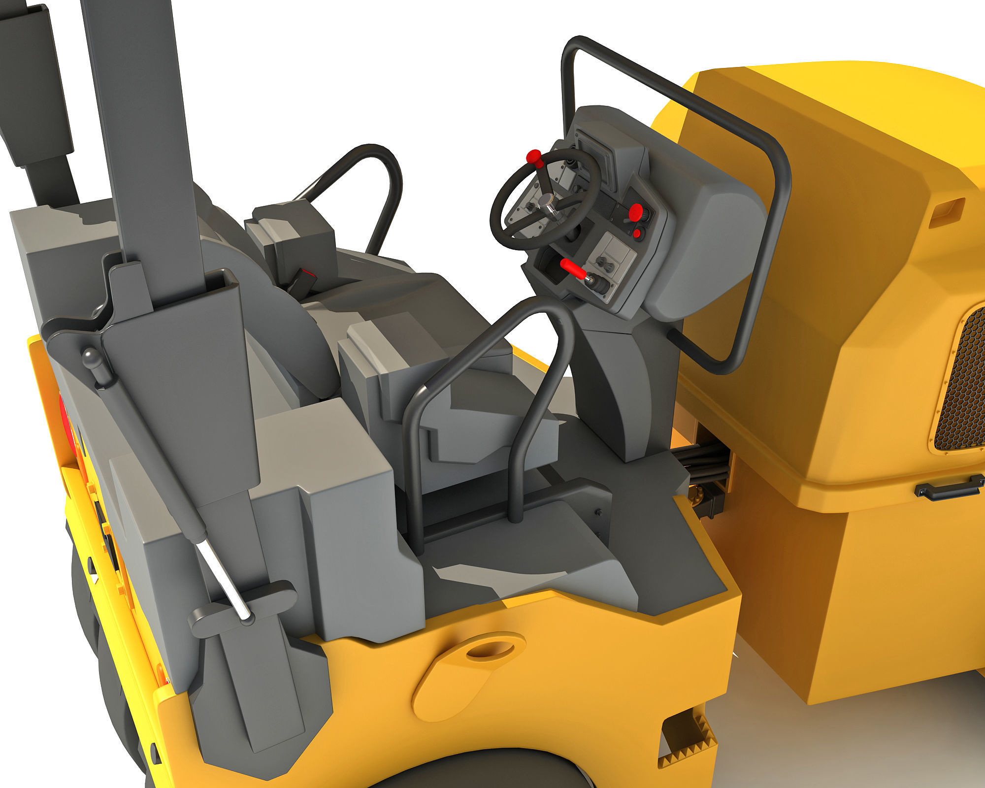Compact Tandem Vibratory Road Roller 3D model_10