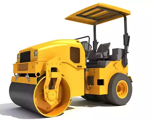 Compact Tandem Vibratory Road Roller 3D model