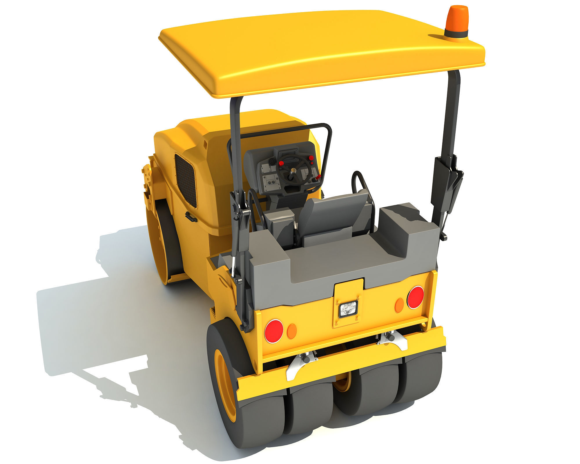 Compact Tandem Vibratory Road Roller 3D model_3