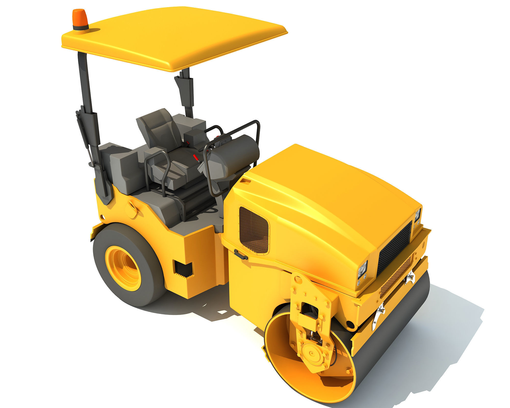 Compact Tandem Vibratory Road Roller 3D model_8