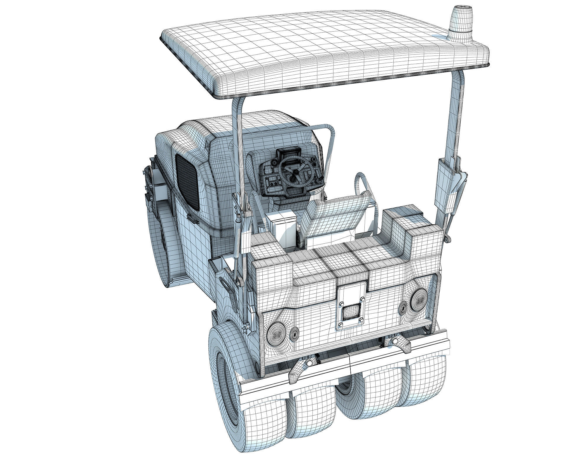 Compact Tandem Vibratory Road Roller 3D model_14