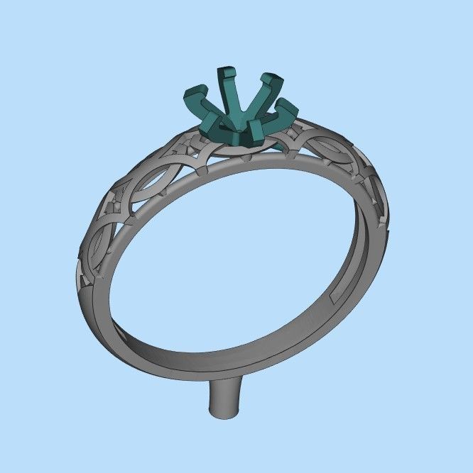 Solitaire Wedding Engagement Women Diamond Ring  3dm stl  3D print model_33