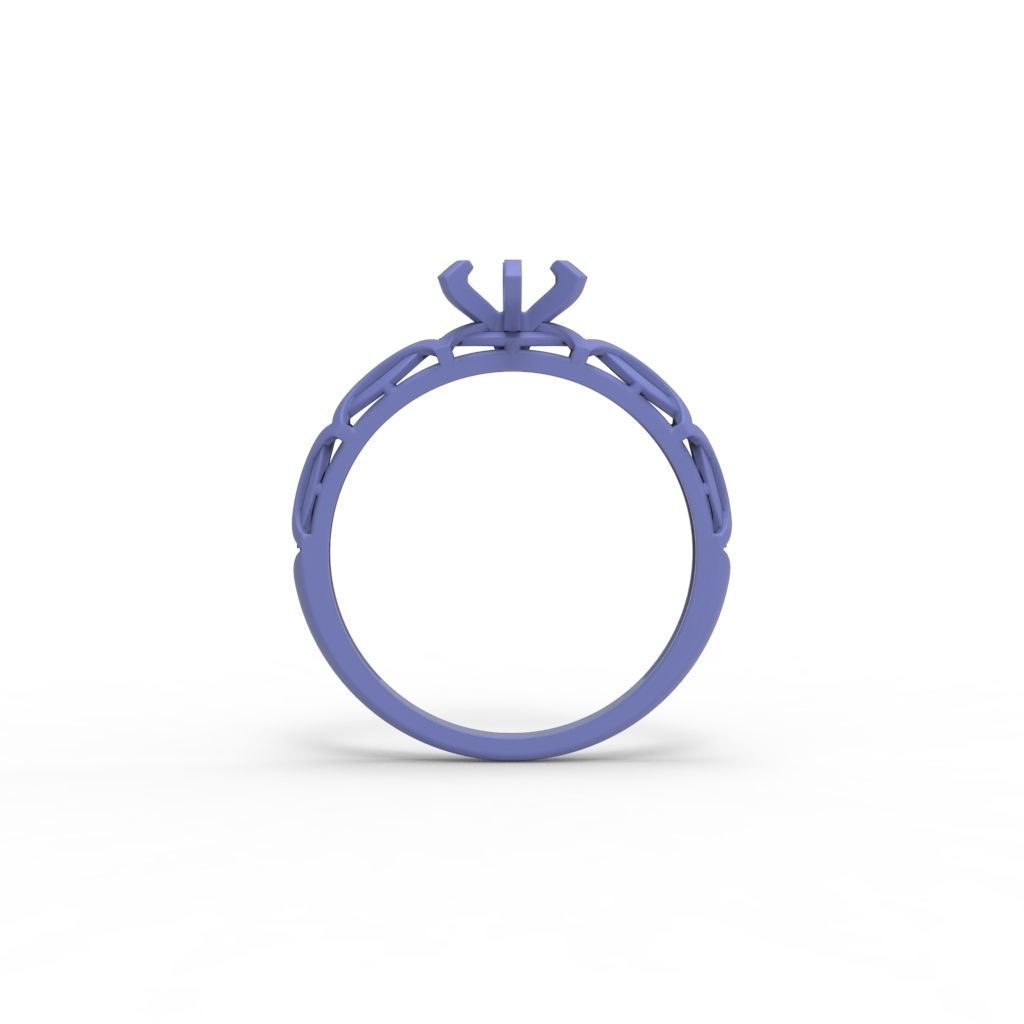 Solitaire Wedding Engagement Women Diamond Ring  3dm stl  3D print model_17