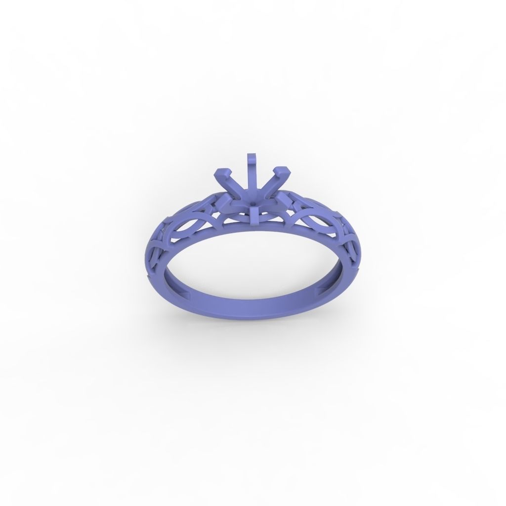 Solitaire Wedding Engagement Women Diamond Ring  3dm stl  3D print model_23