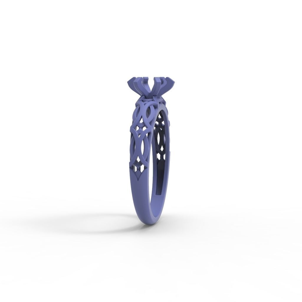 Solitaire Wedding Engagement Women Diamond Ring  3dm stl  3D print model_21