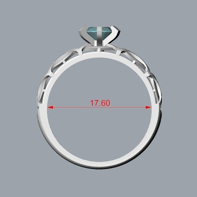 Solitaire Wedding Engagement Women Diamond Ring  3dm stl  3D print model_31