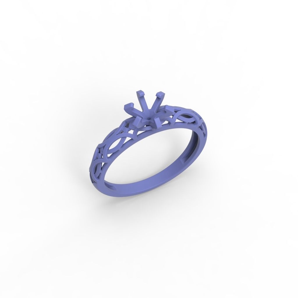 Solitaire Wedding Engagement Women Diamond Ring  3dm stl  3D print model_20