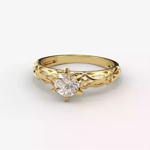 Solitaire Wedding Engagement Women Diamond Ring  3dm stl  3D print model