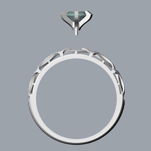 Solitaire Wedding Engagement Women Diamond Ring  3dm stl  3D print model_28